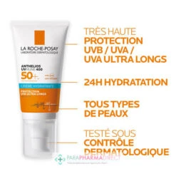 LA ROCHE-POSAY La Roche Posay Anthelios UVmune 400 - SPF50+ - Crème Hydratante - Sans Parfum 50ml 11 LA ROCHE-POSAY La Roche Posay Anthelios UVmune 400 - SPF50+ - Crème Hydratante - Sans Parfum 50ml -LA ROCHE-POSAY la roche posay anthelios uvmune 400 creme sans parfum la roche posay protection visage 4 64c25443bda9f