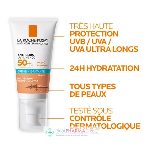 LA ROCHE-POSAY La Roche Posay Anthelios UVmune 400 - SPF50+ - Crème Hydratante Teintée 50ml 6 LA ROCHE-POSAY La Roche Posay Anthelios UVmune 400 - SPF50+ - Crème Hydratante Teintée 50ml – Image 4